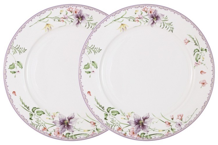 Набор из 2-х обеденных тарелок Селена в подарочной упаковке - AL-NBCP105-125-PW Anna Lafarg Primavera