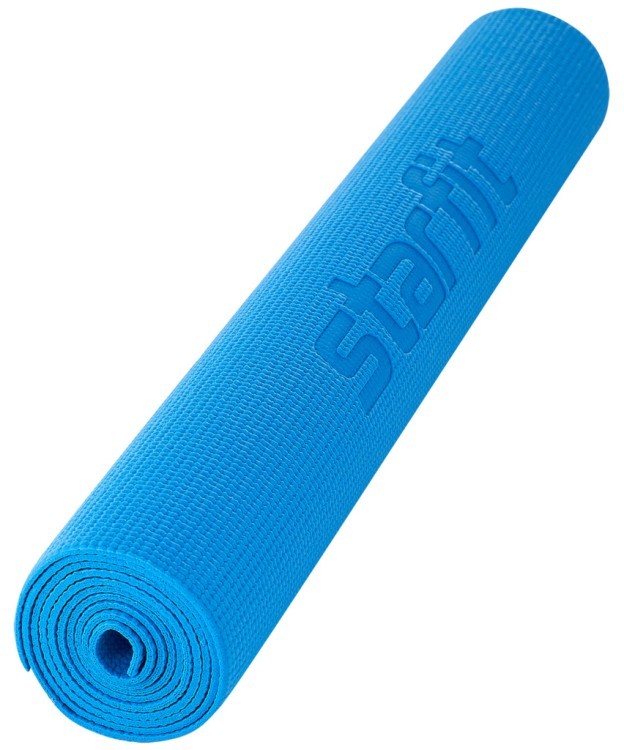 Коврик для йоги и фитнеса FM-101, PVC, 173x61x0,3 см, синий (1005311)