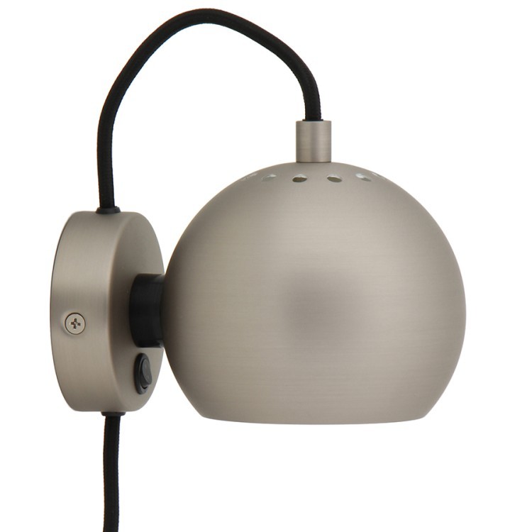 Лампа настенная ball, D12 см, матовый сатин (70052)