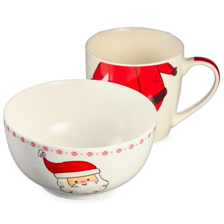 Набор посуды lefard "дед мороз" 2 пр. (кружка 360мл, салатник 500мл) Lefard (260-1065)