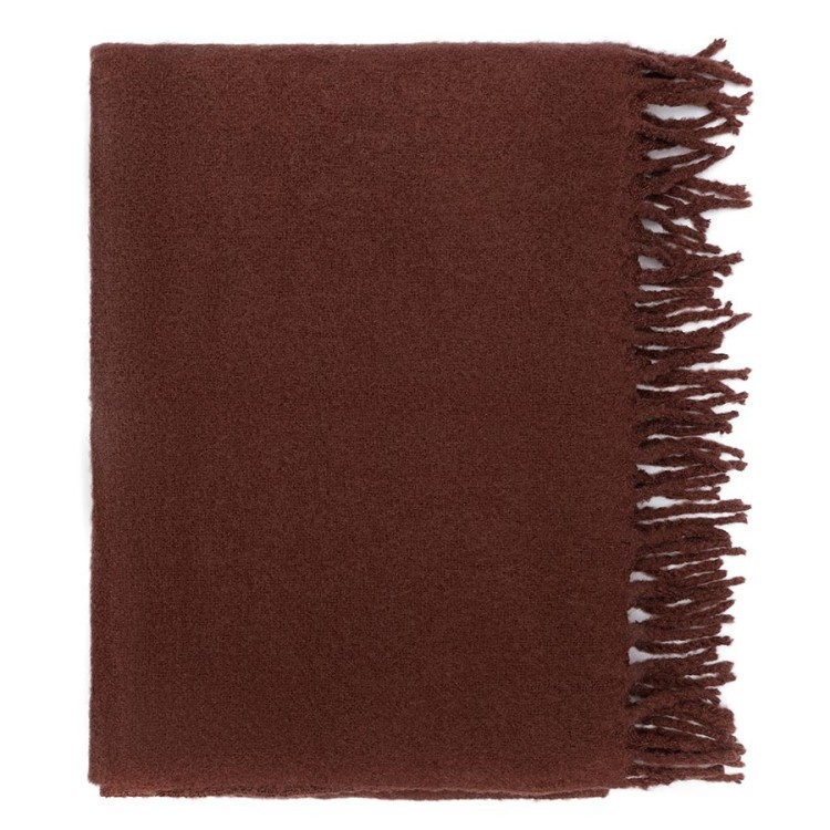 Плед мохеровый шоколадного цвета из коллекции essential, 130х180 см (79738)