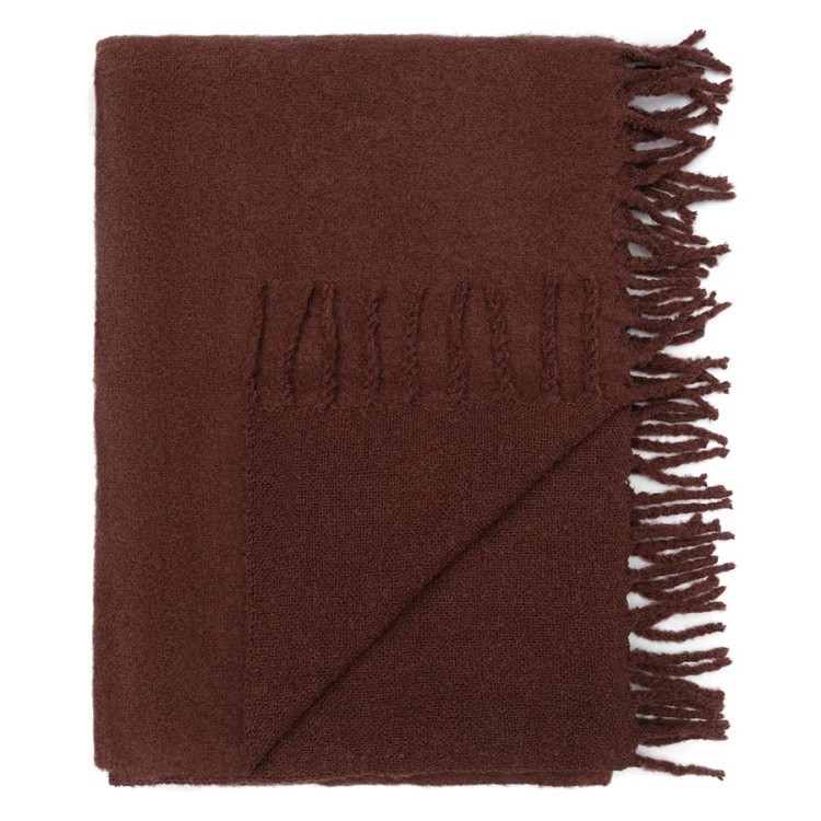 Плед мохеровый шоколадного цвета из коллекции essential, 130х180 см (79738)