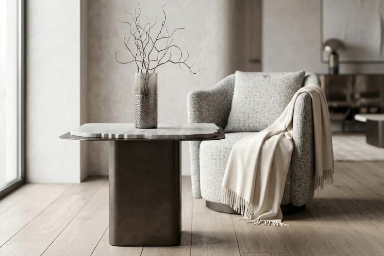 Стол журнальный Травертин (Travertine) 60*60*48см (TT-00016044)