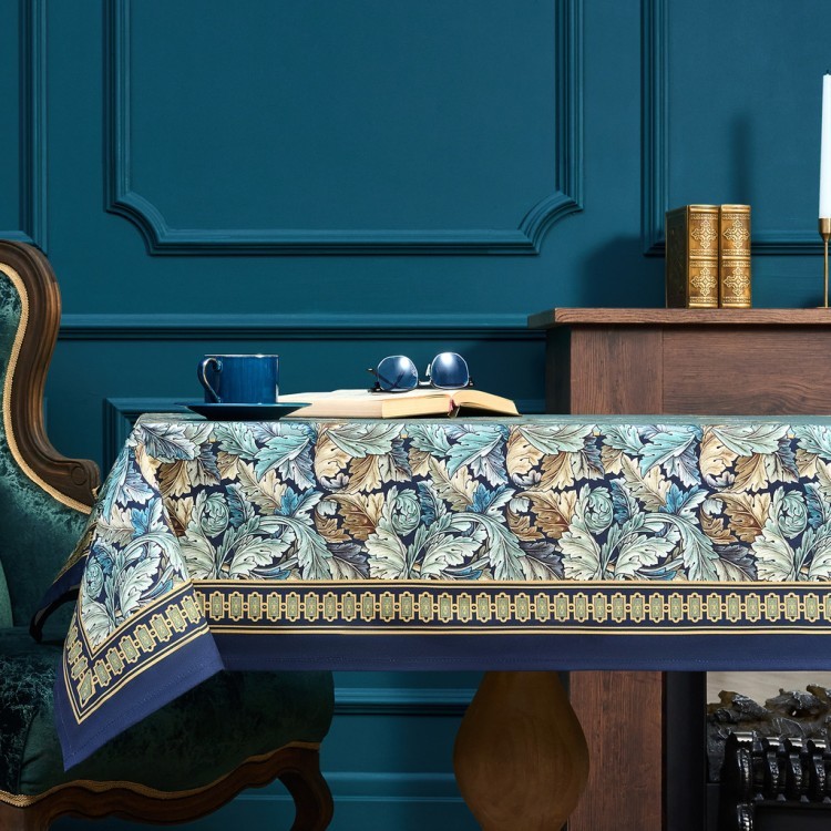 Скатерть "листья морриса" gold stripe 110х140см , 100% хлопок, твил, пропитка Lefard (850-752-20)