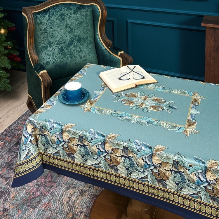 Скатерть "листья морриса" gold stripe 110х140см , 100% хлопок, твил, пропитка Lefard (850-752-20)