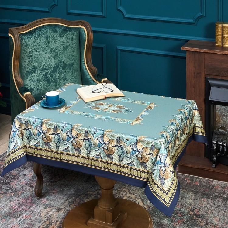 Скатерть "листья морриса" gold stripe 110х140см , 100% хлопок, твил, пропитка Lefard (850-752-20)