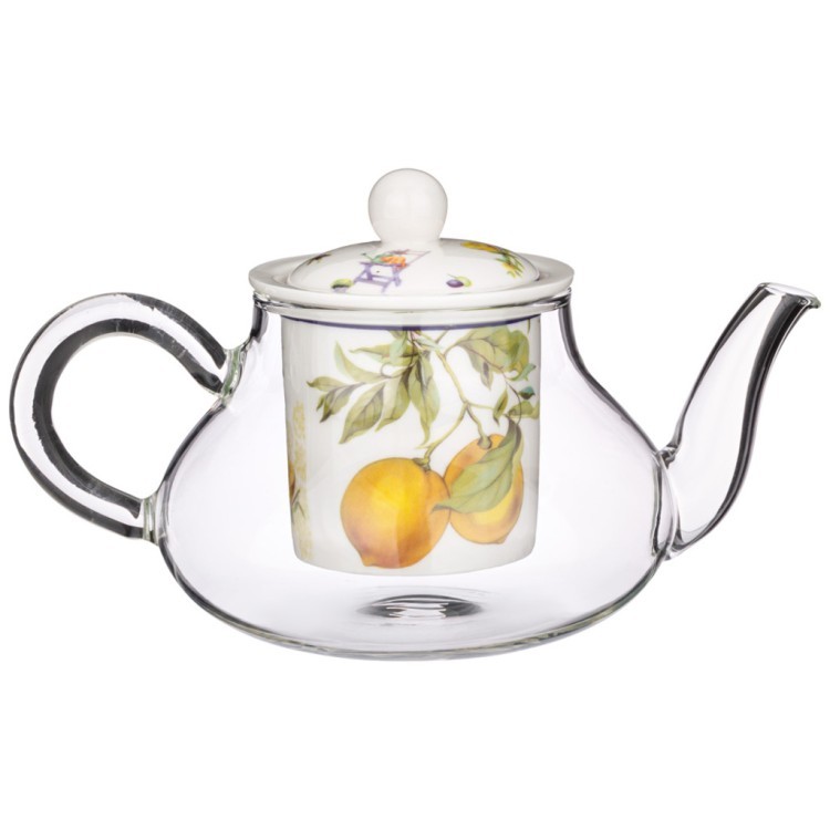 Чайник стеклянный с ситом lefard "прованс лимоны" 500 мл Lefard (104-842)