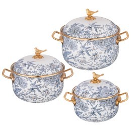 Набор кастрюль lefard эмалированных серия royal garden, 6пр. 2,1л, 2,8л и 3,8л Lefard (950-778)
