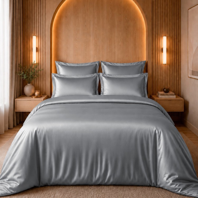 Кпб,king size,"solid" серый, сатин, хлопок 100%,п.240х260-1шт,пр.260х260-1шт,н.50х70-2шт/70х70-2шт Lefard (989-004-17)