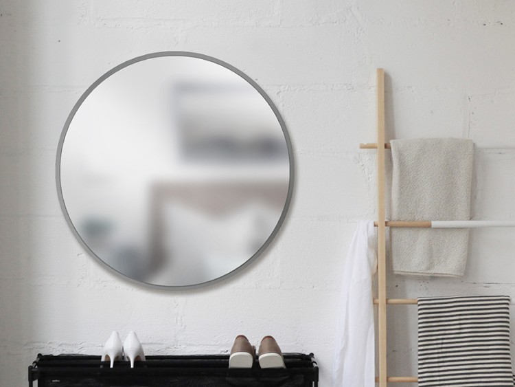 Зеркало hub, D94 см, серое (62834)