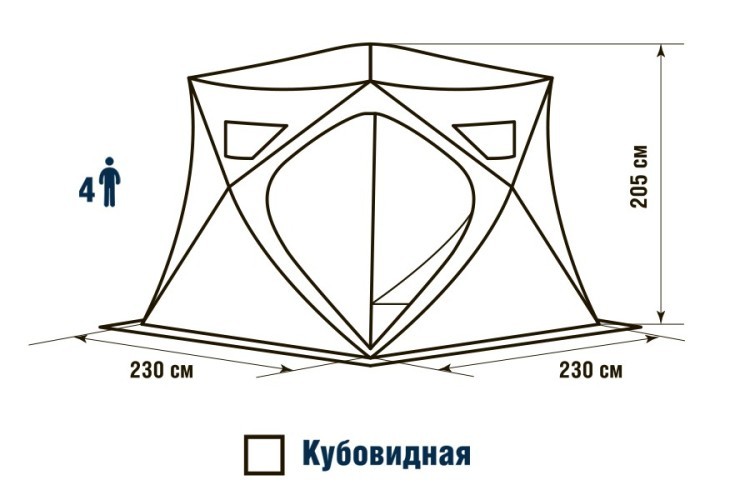 Зимняя палатка куб Higashi Camo Pyramid Pro DC трехслойная (80246)