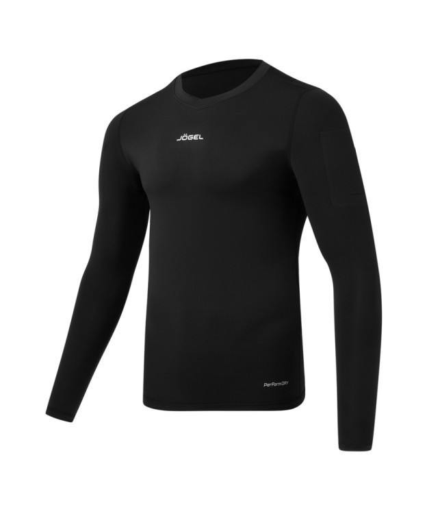 Футболка компрессионная с длинным рукавом судейская JÖGEL PerFormDRY Referee Baselayer Tee LS, черный (2113857)
