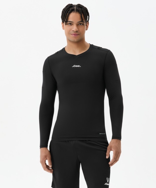 Футболка компрессионная с длинным рукавом судейская JOGEL PerFormDRY Referee Baselayer Tee LS, черный (2113857)