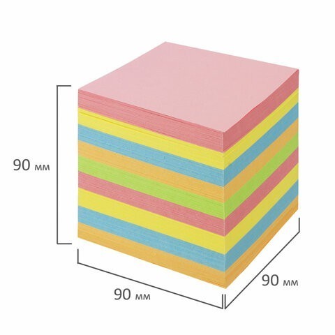 Блок для записей в подставке Brauberg куб 9х9х9 см цветной 122225 (1) (85476)