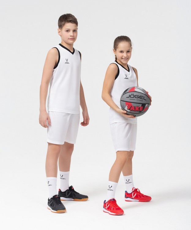 Шорты баскетбольные JOGEL CAMP Basic, белый, детский (1619692)