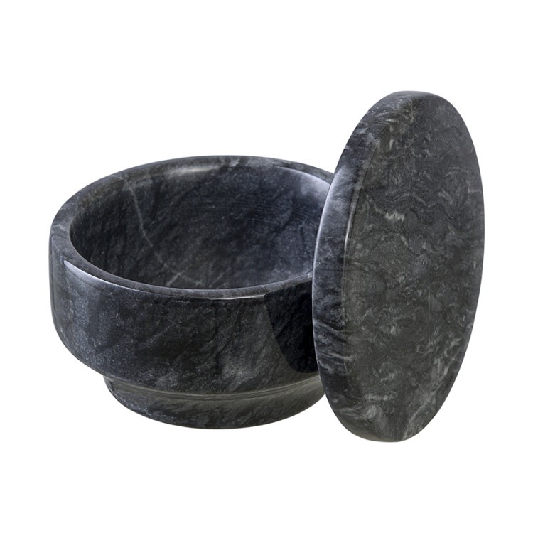 Шкатулка для украшений marm, D10,5х11,8 см, черный мрамор (75931)