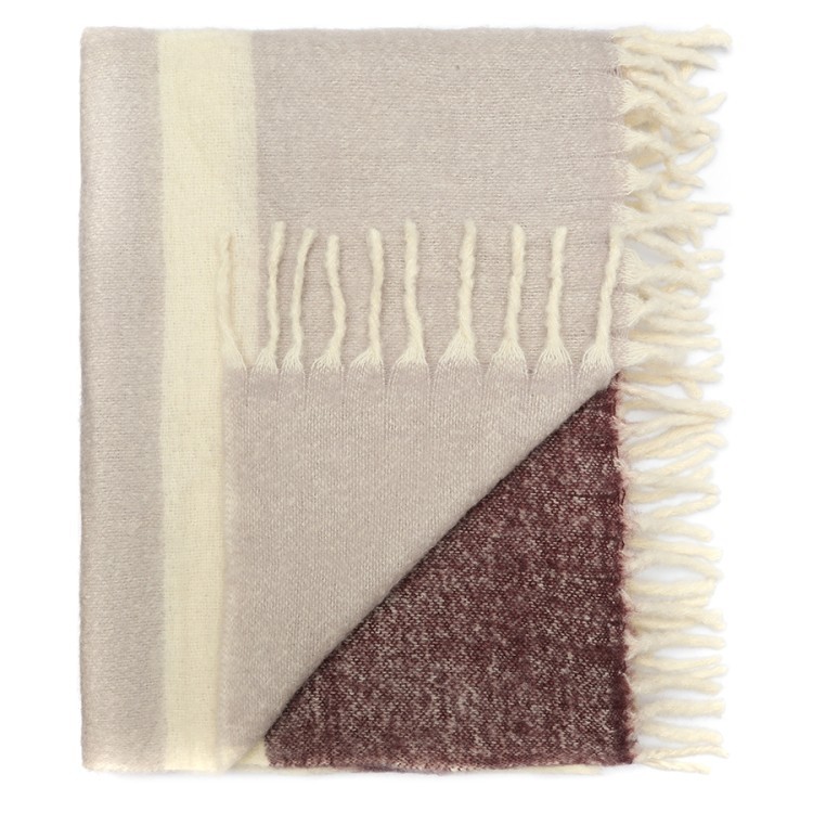 Плед мохеровый over horizon цвета марсала из коллекции trendy ruffles, 130х180 см (79736)