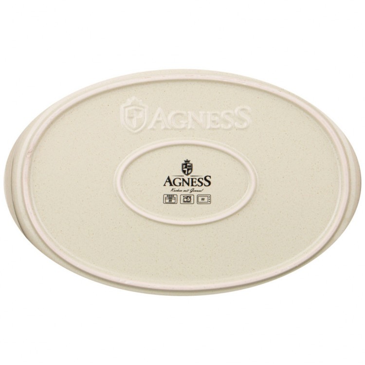 Блюдо для запекания agness "modern kitchen" овальное бежевое 2600 мл 37*23*8 см Agness (777-085)