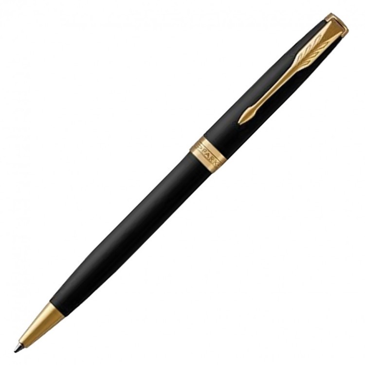 Ручка шариковая Parker "Sonnet Core Matt Black GT" черный матовый лак позолота черная 142359 (1) (89431)
