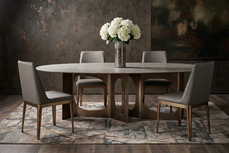 Стол обеденный Травертин (Travertine), столешница травертин 240*110*76см (TT-00016042)