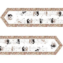 Дорожка на стол "парижские коты", 45х300см, 100% хлопок,твил Lefard (850-746-33)