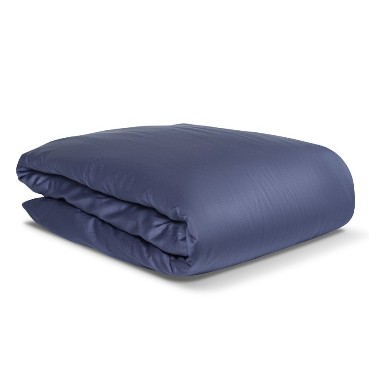 Комплект постельного белья полутораспальный из сатина темно-синего цвета из коллекции essential (66414)