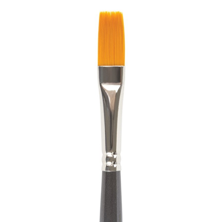 Кисть художественная синтетика жесткая плоская № 8 длинная ручка 200666 (5) (69416)