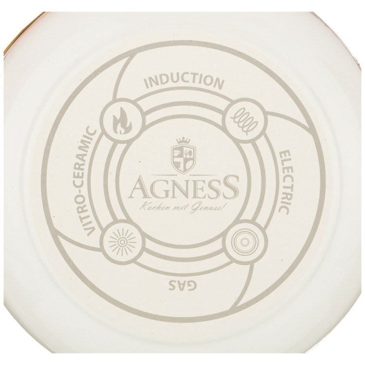 Кастрюля agness эмалированная с крышкой, серия deluxe, 16x11см,  2,0л, подходит для индукции Agness (951-101)