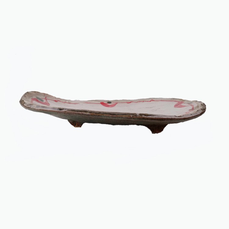 Тарелка 25-Y3-1, ручная работа/каменная керамика, White, red, ROOMERS TABLEWARE