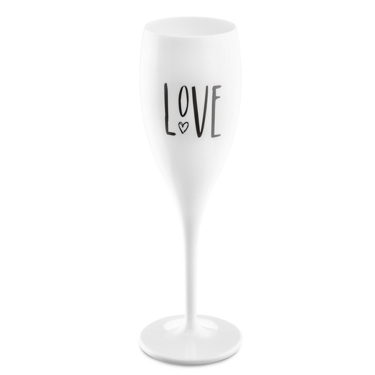 Бокал для шампанского с надписью love, белый (60277)