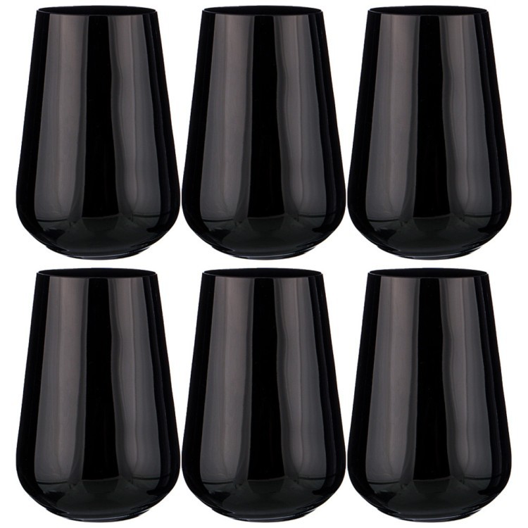 Набор стаканов "sandra sprayed black" из 6 шт. 380 мл. высота=12,5 см. Bohemia Crystal (674-715)