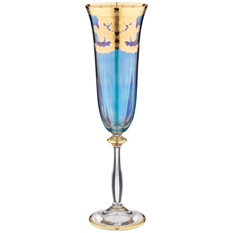 Набор бокалов для шампанского из 6 штук 190мл "veneziano golors" ART DECOR (326-070)