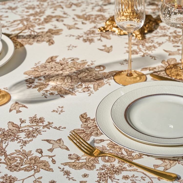 Скатерть круглая " royal garden" 150 см,белый ,100% хлопок ,твил с пропиткой (850-754-24) Скатерть круглая " royal garden" 150 см,белый ,100% хлопок ,твил с пропиткой (850-754-24)