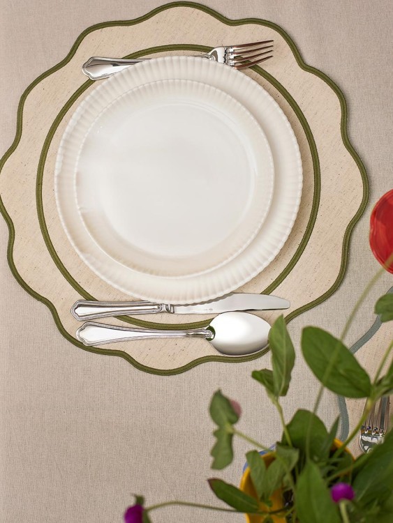 Салфетка под приборы anemone из коллекции trendy ruffles, D38 см, оливковый (78890)