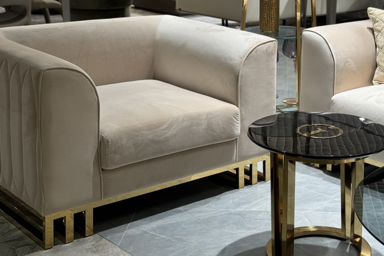 Кресло Lucerne велюр бежевое 110*86*75см (TT-00012025) Кресло Lucerne велюр бежевое 110*86*75см (TT-00012025)