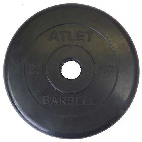 Блин для штанги обрезиненный MB Atlet d-51 25 кг (56450)