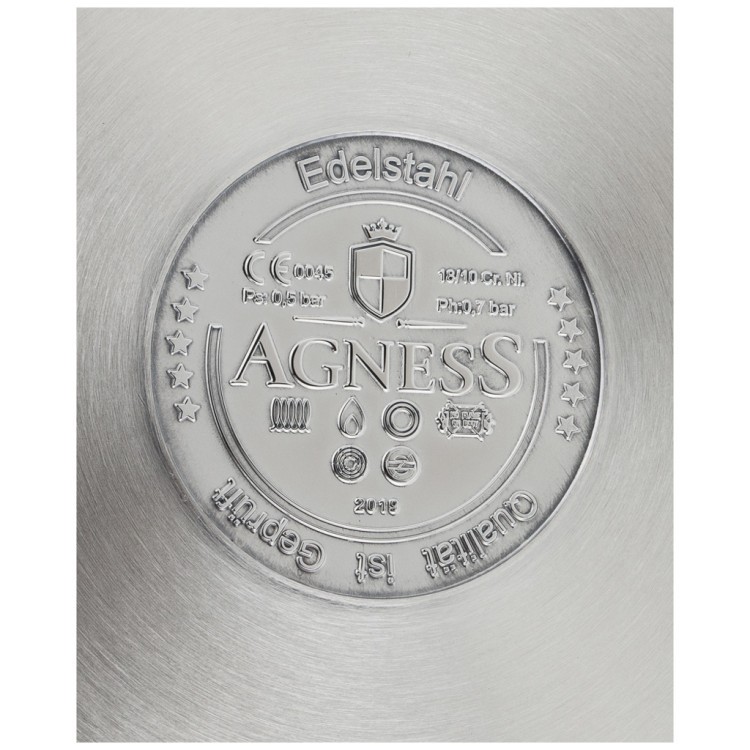 Кастрюля agness professional  высококачественная нерж сталь 18/10,  24x14 см 6,3 л Agness (936-304)