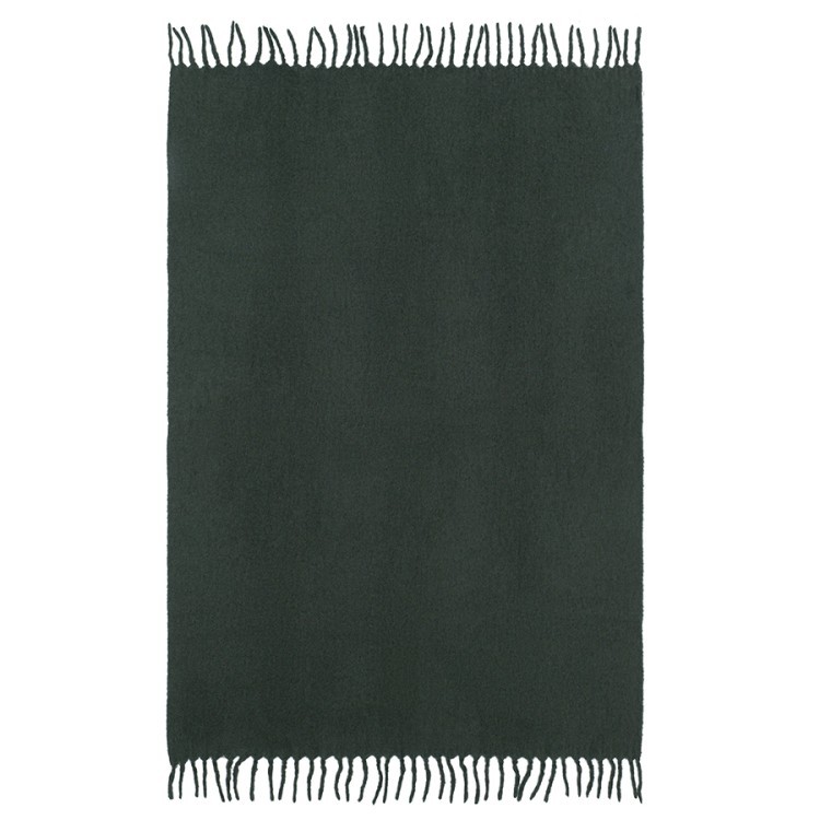 Плед мохеровый хвойно-зеленого цвета из коллекции essential, 130х180 см (79737)