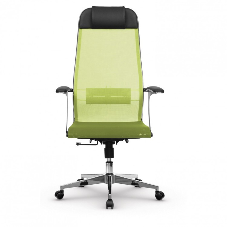 Кресло офисное Метта К-4-Т хром сиденье и спинка регулируемые светло-зеленое 532448 (1) (91135)