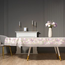 Скатерть  овальная  "ирисы" ,180х300см ,серый,100%хлопок ,твил Lefard (850-755-41)