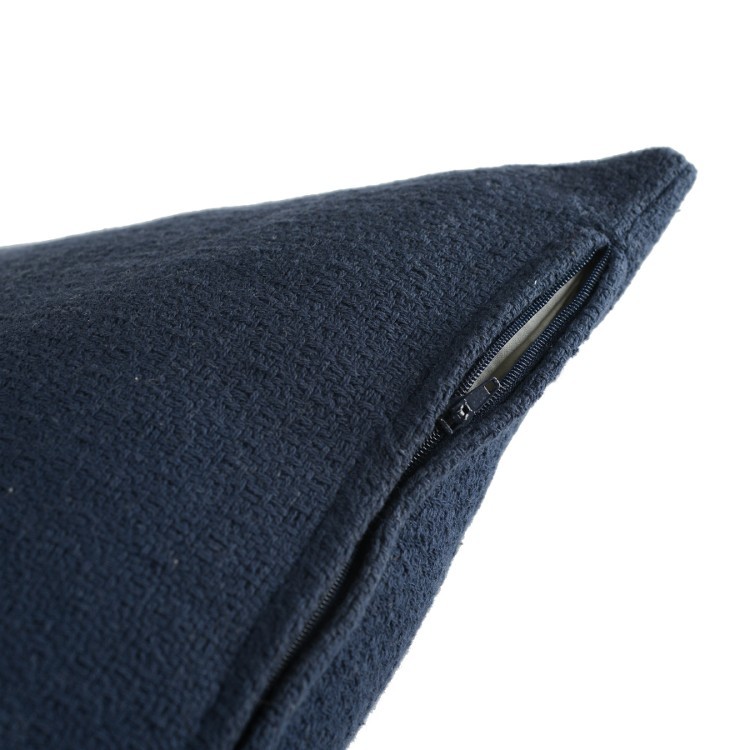 Подушка декоративная из хлопка фактурного плетения темно-синего цвета из коллекции essential, 45х45 (66023)