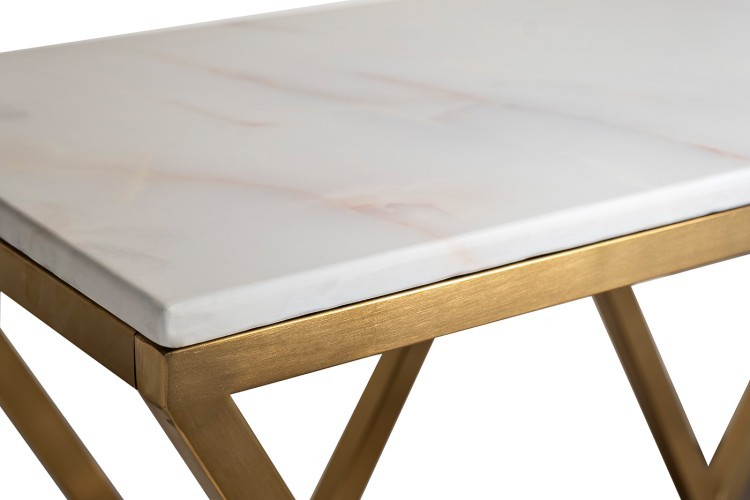 Консоль Бьянко Намибия (Bianco Namibia) бел.мр/мат.зол80*30*78 (TT-00005048)