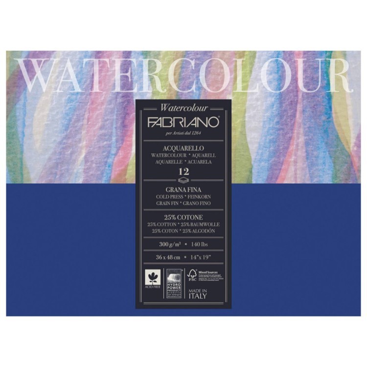 Альбом для акварели А3+ Fabriano Watercolour Studio 12 листов, 300 г/м2, среднее зерно 17313648 (69295)
