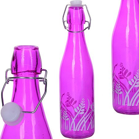 Бутылка 500мл стекло с крышкой ФИОЛЕТОВЫЙ LR (28174-2)
