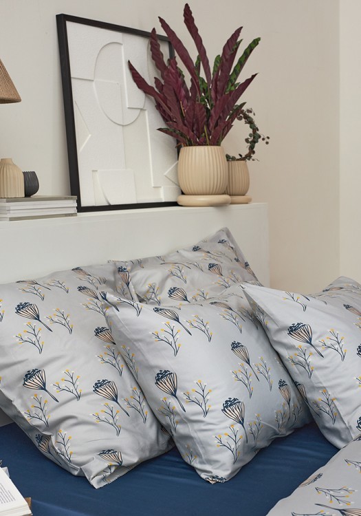 Комплект постельного белья "Полевые цветы" из премиального сатина из коллекции russian north, 150х200 см (78450)