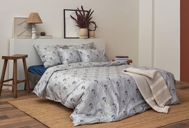 Комплект постельного белья "Полевые цветы" из премиального сатина из коллекции russian north, 150х200 см (78450)