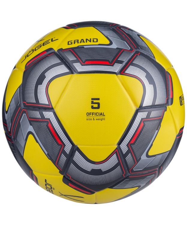 Мяч футбольный Grand №5, желтый/серый/красный (772491)