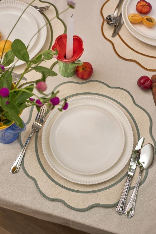 Салфетка под приборы anemone из коллекции trendy ruffles, D38 см, серый (78891)