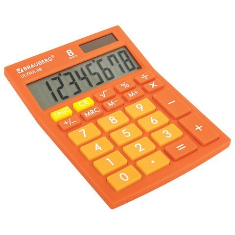 Калькулятор настольный компактный Brauberg Ultra-08-RG 8 разрядов 250511 (1) (86047)