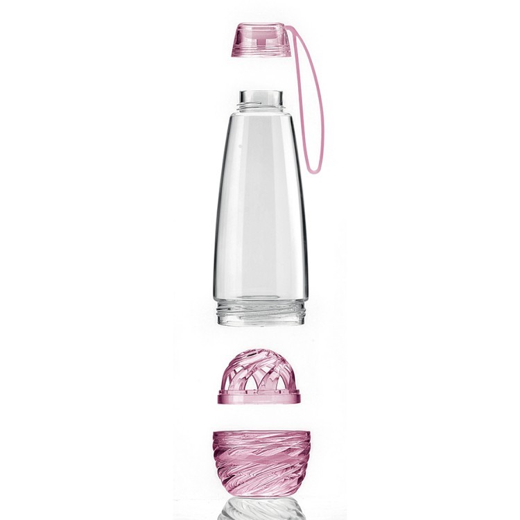 Бутылка для фруктовой воды h2o розовая (61657)